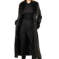 Women's Black Sheepskin Coat with Fur Collar