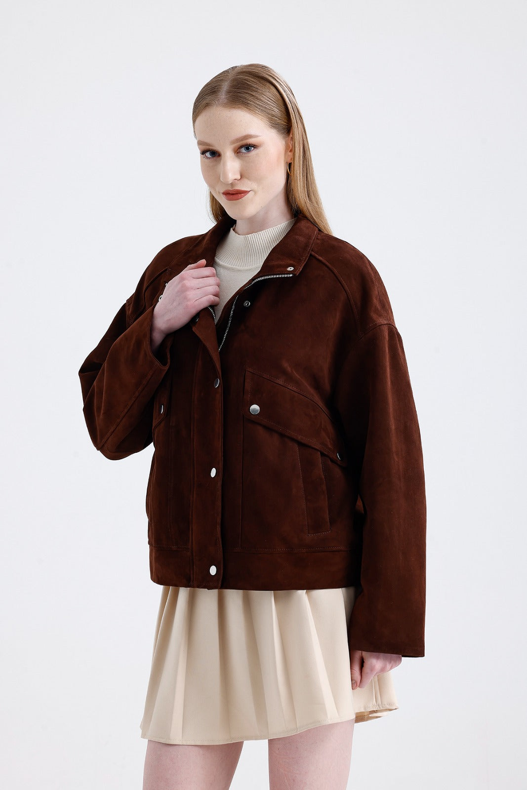 SUSI-Women's Brown Suede Jacket