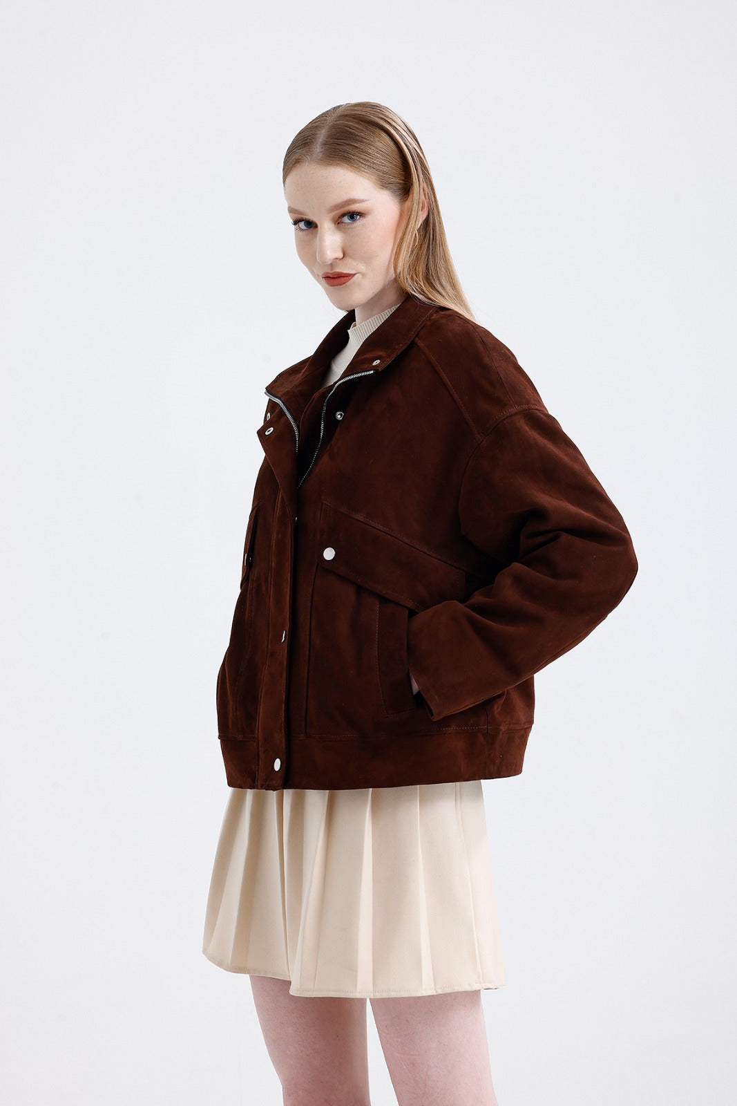 SUSI-Women's Brown Suede Jacket