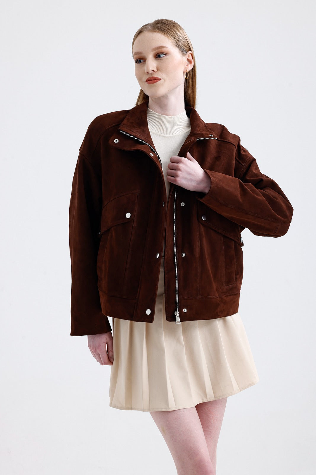 SUSI-Women's Brown Suede Jacket