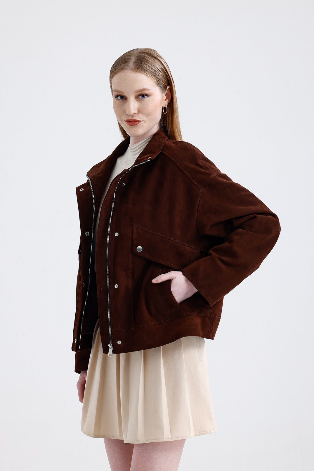 SUSI-Women's Brown Suede Jacket