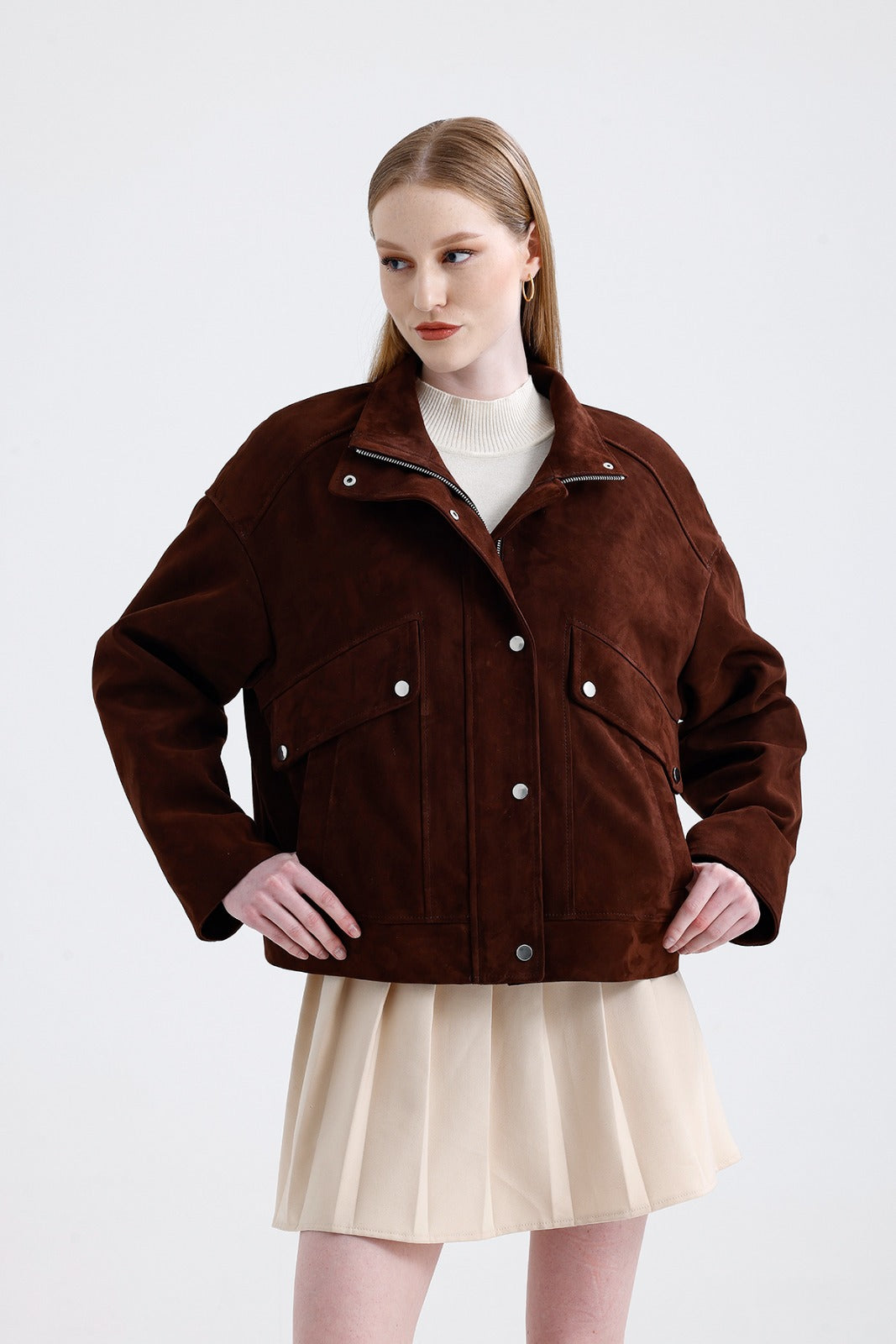 SUSI-Women's Brown Suede Jacket