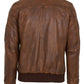 PHILIPE - Antique Brown Bomber Leather Jacket