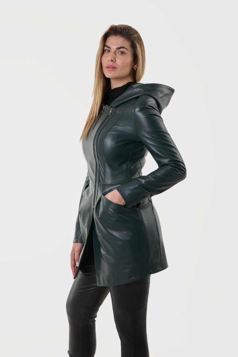 CALIFA- Γυναικείο Μπορτνό Δερμάτινο Παρκά