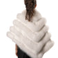 CHELSEA-White Fur and Leather  Cape