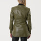 HOPE - Women's Leather Jacket in Olive Green color