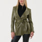 HOPE - Women's Leather Jacket in Olive Green color