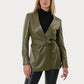 HOPE - Women's Leather Jacket in Olive Green color