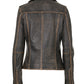 MARIA -  Washed leather biker jacket.