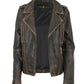 MARIA -  Washed leather biker jacket.