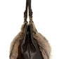 Genuine Brown  fur and  Leather bag