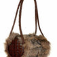 Genuine Brown  fur and  Leather bag
