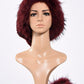 Handmade knitting  collar  and hat with fur and fluffy fox  pompoms