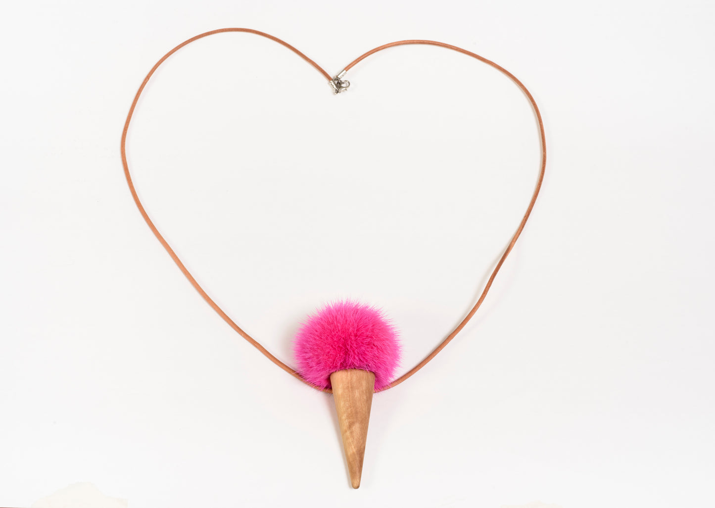 Handmade Mink Fur Ice Cream Necklace