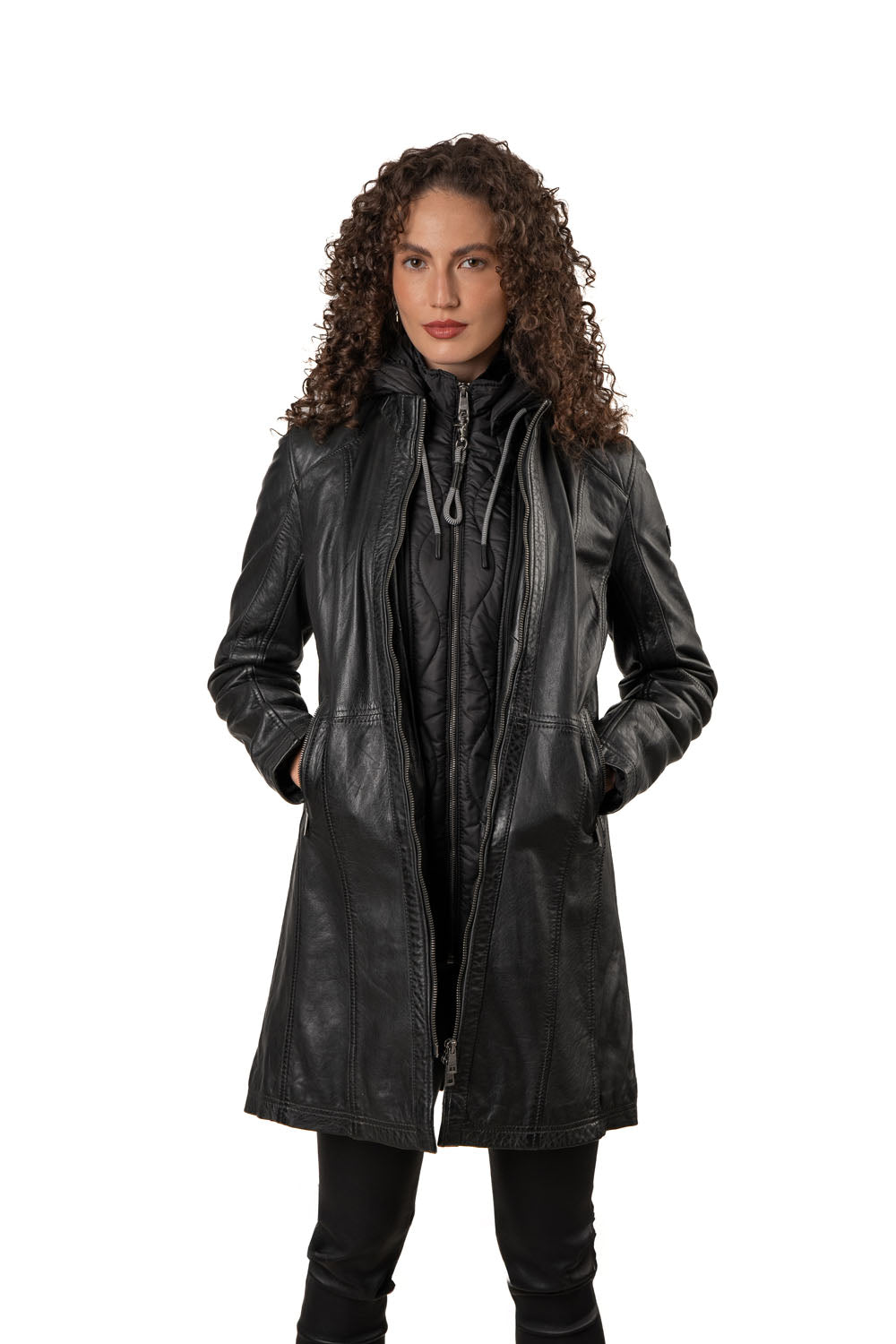 MILENE - Women's Leather Parka Coat