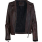 PHOEBE - Women's   Burgundy Biker Leather Jacket