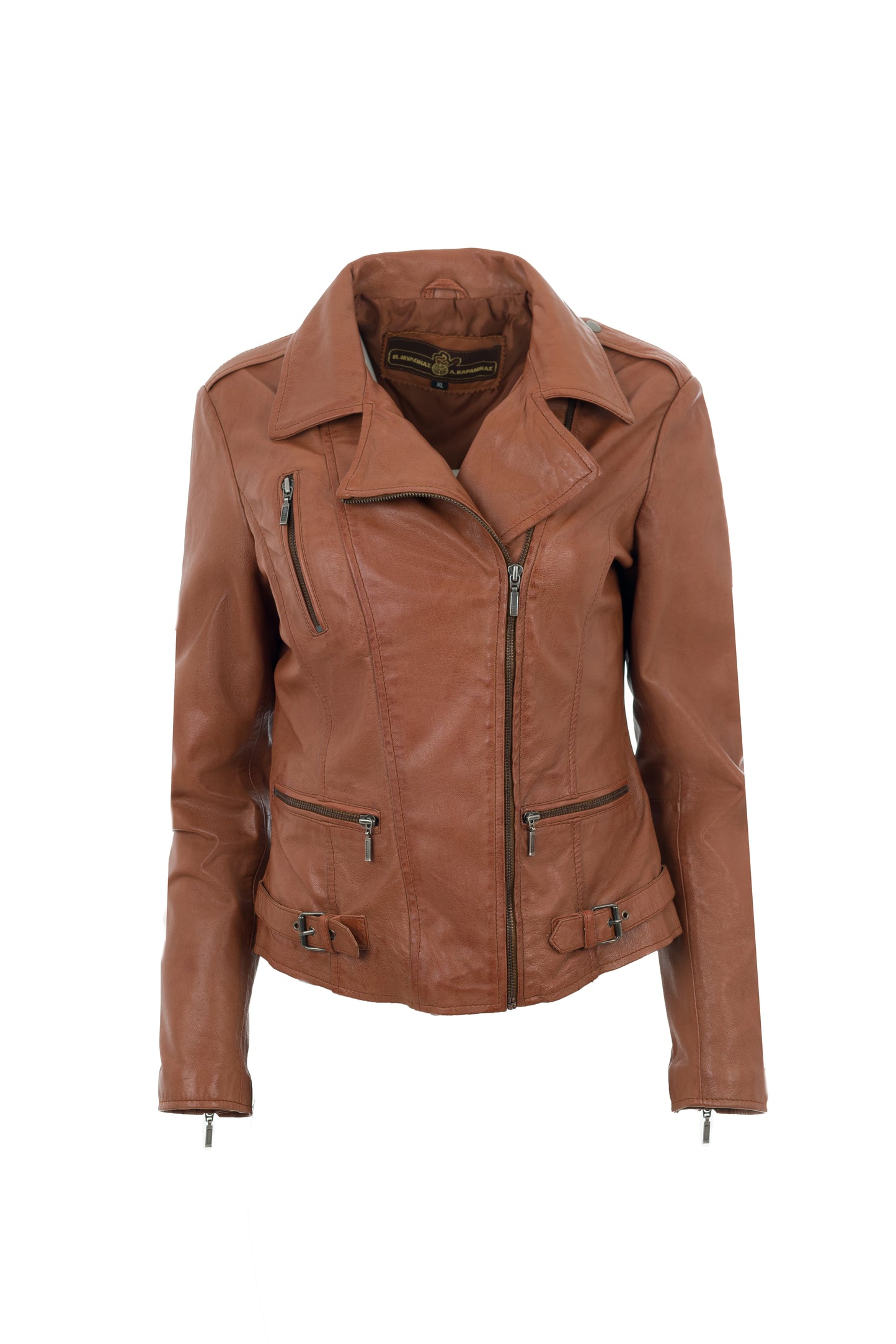 REANNA - Γυναικείο Ταμπά δερμάτινο Biker Jacket