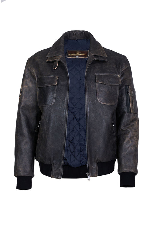 RUSSEL - Bomber Zstone  Leather Jacket