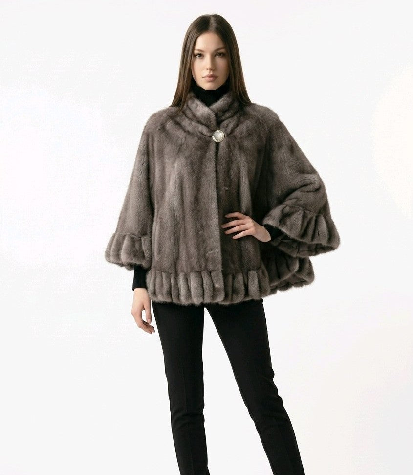 Blue Iris Mink Cape