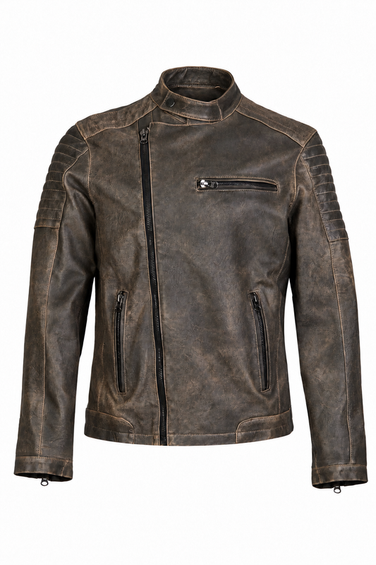 STONE-  Men's Biker  zstone Leather Jacket