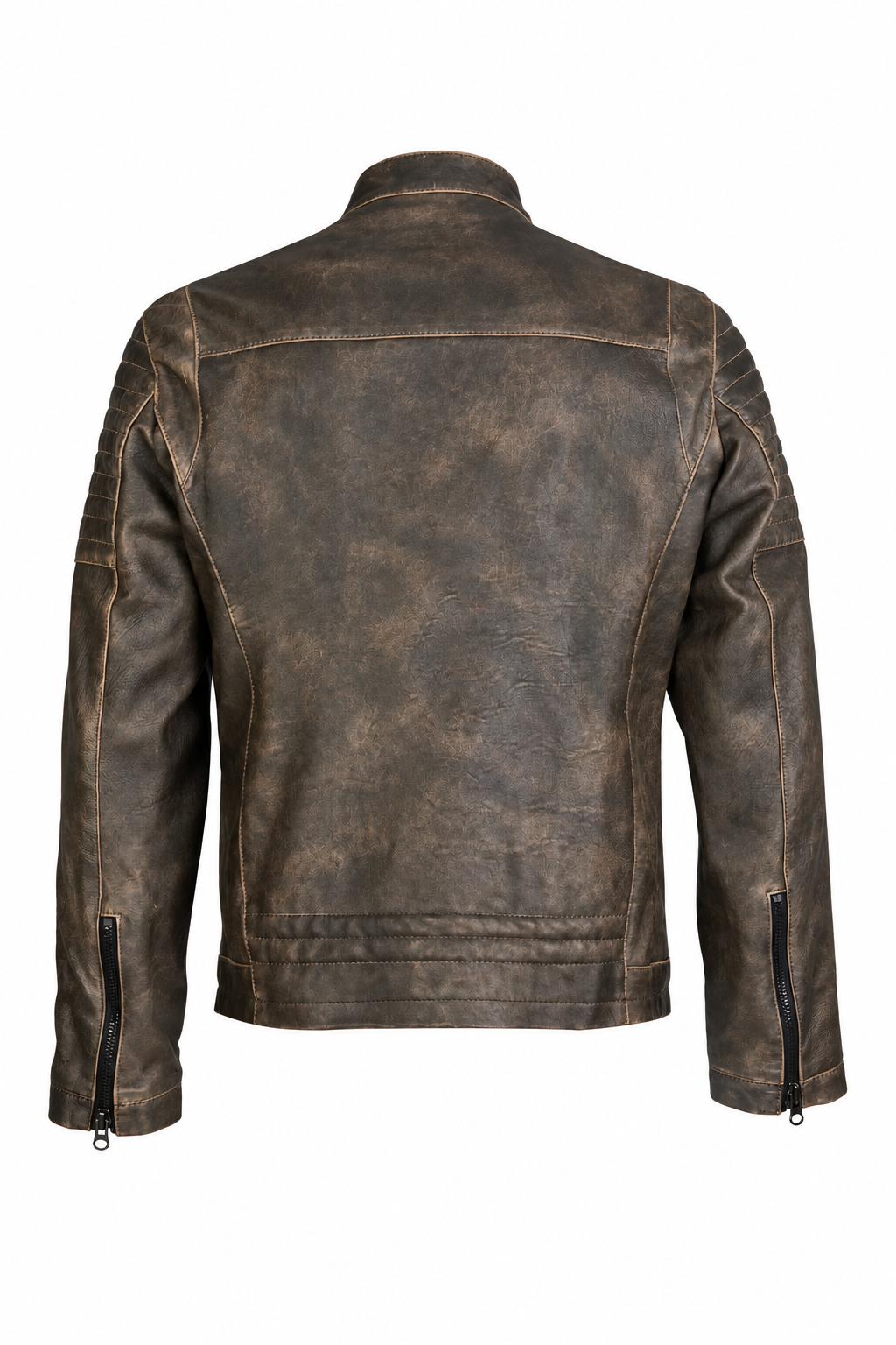 STONE -  Ανδρικό Biker zstone Δερμάτινο Μπουφάν