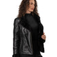 SUNDAY - Women's Biker Leather Jacket with Sheepskin Insulation