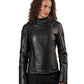 SUNDAY - Women's Biker Leather Jacket with Sheepskin Insulation