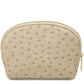 Vera Leather toiletry case in ostrich-print leather
