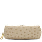 Vera Leather toiletry case in ostrich-print leather