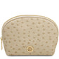 Vera Leather toiletry case in ostrich-print leather
