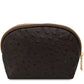 Vera Leather toiletry case in ostrich-print leather