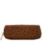 Vera Leather toiletry case in ostrich-print leather