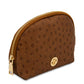 Vera Leather toiletry case in ostrich-print leather