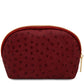 Vera Leather toiletry case in ostrich-print leather