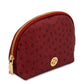 Vera Leather toiletry case in ostrich-print leather