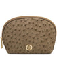 Vera Leather toiletry case in ostrich-print leather