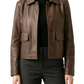 VALIA - Women's Brown Leather Jacket