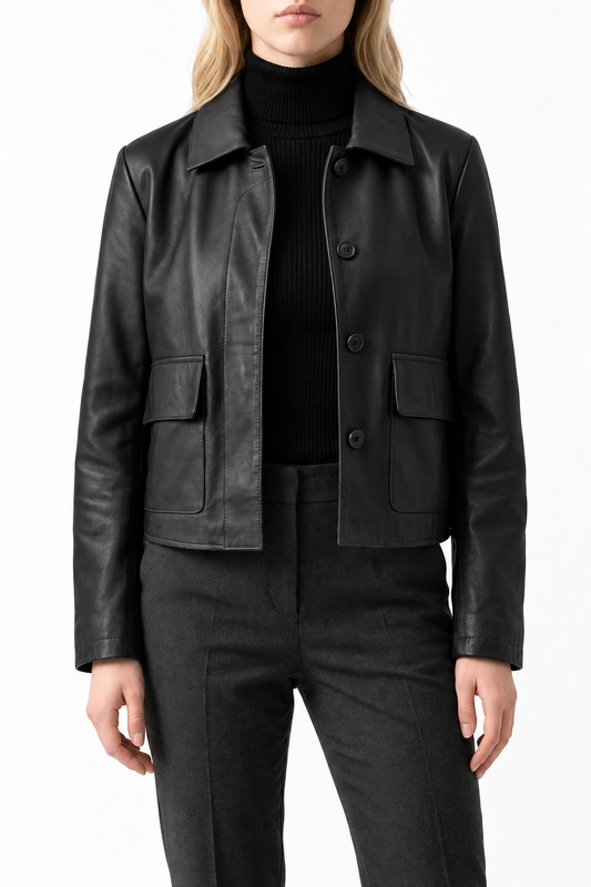 VALIA - Women's Black Leather Jacket