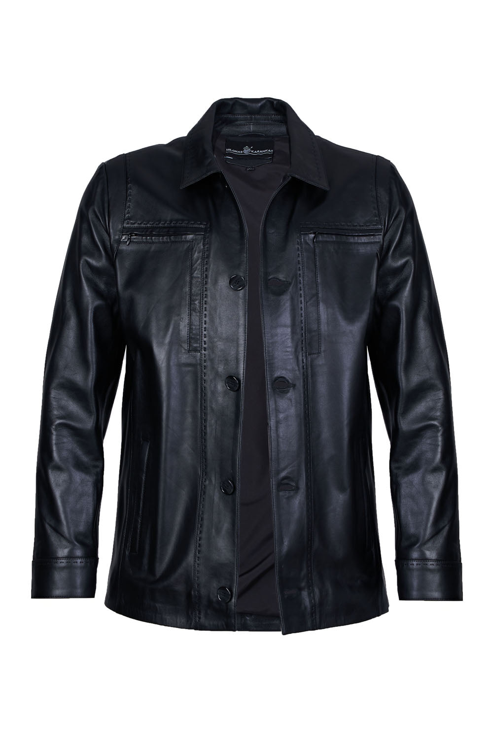 VAUGHN - Men's Long Leather Blazer