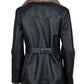 VIARA- Women's Leather Jacket with Fur Collar