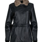 VIARA- Women's Leather Jacket with Fur Collar