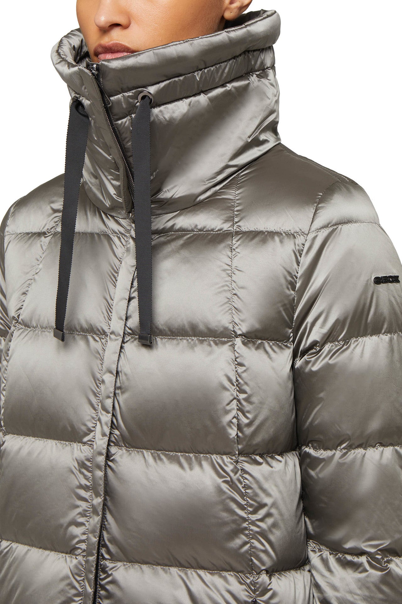 GEOX - ADRYA -Γκρι Mid  Puffed Μπουφάν 