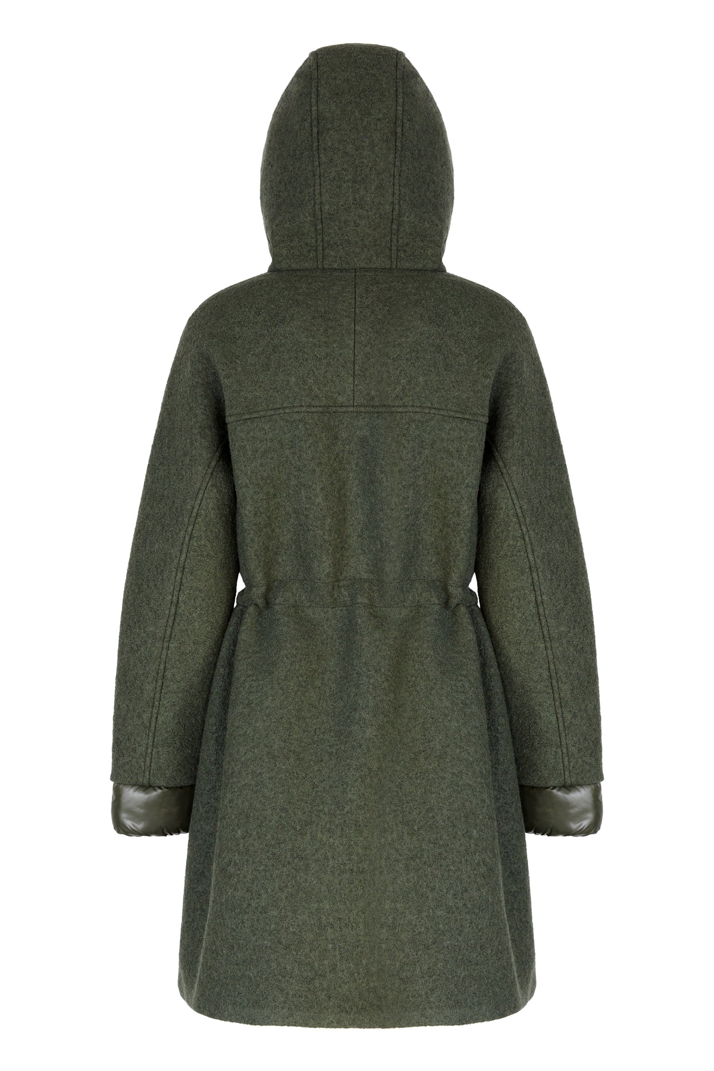 GEOX KLEOPY – Women’s Green Long Boiled Wool Coat