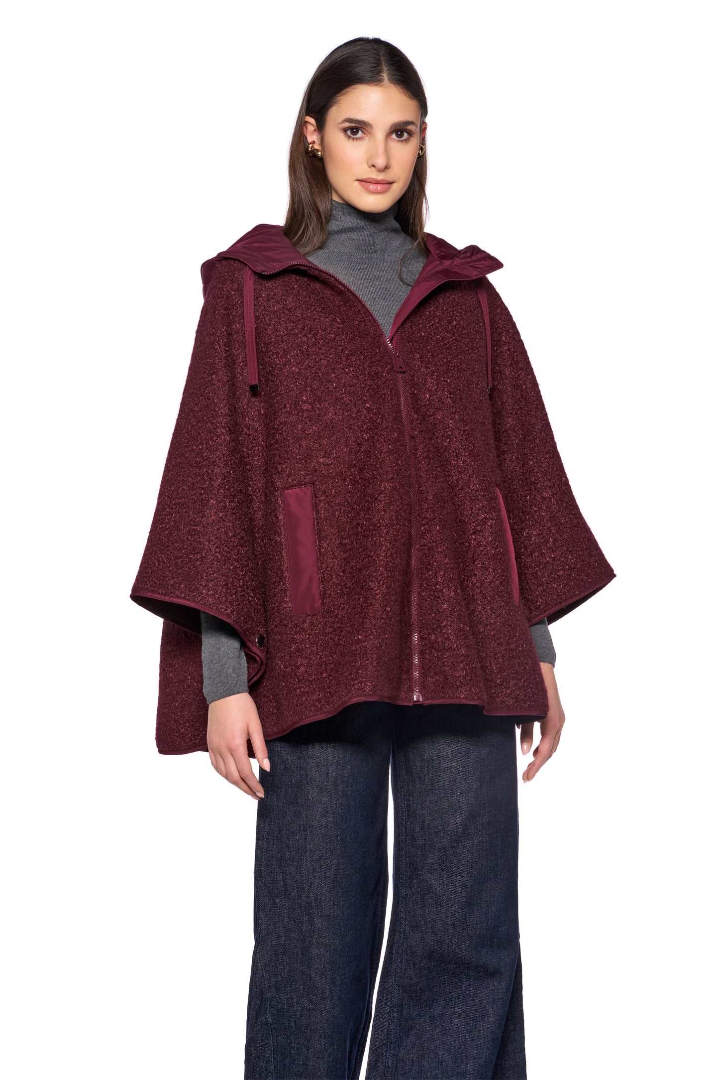 GEOX - Burgundy Sweater Cape