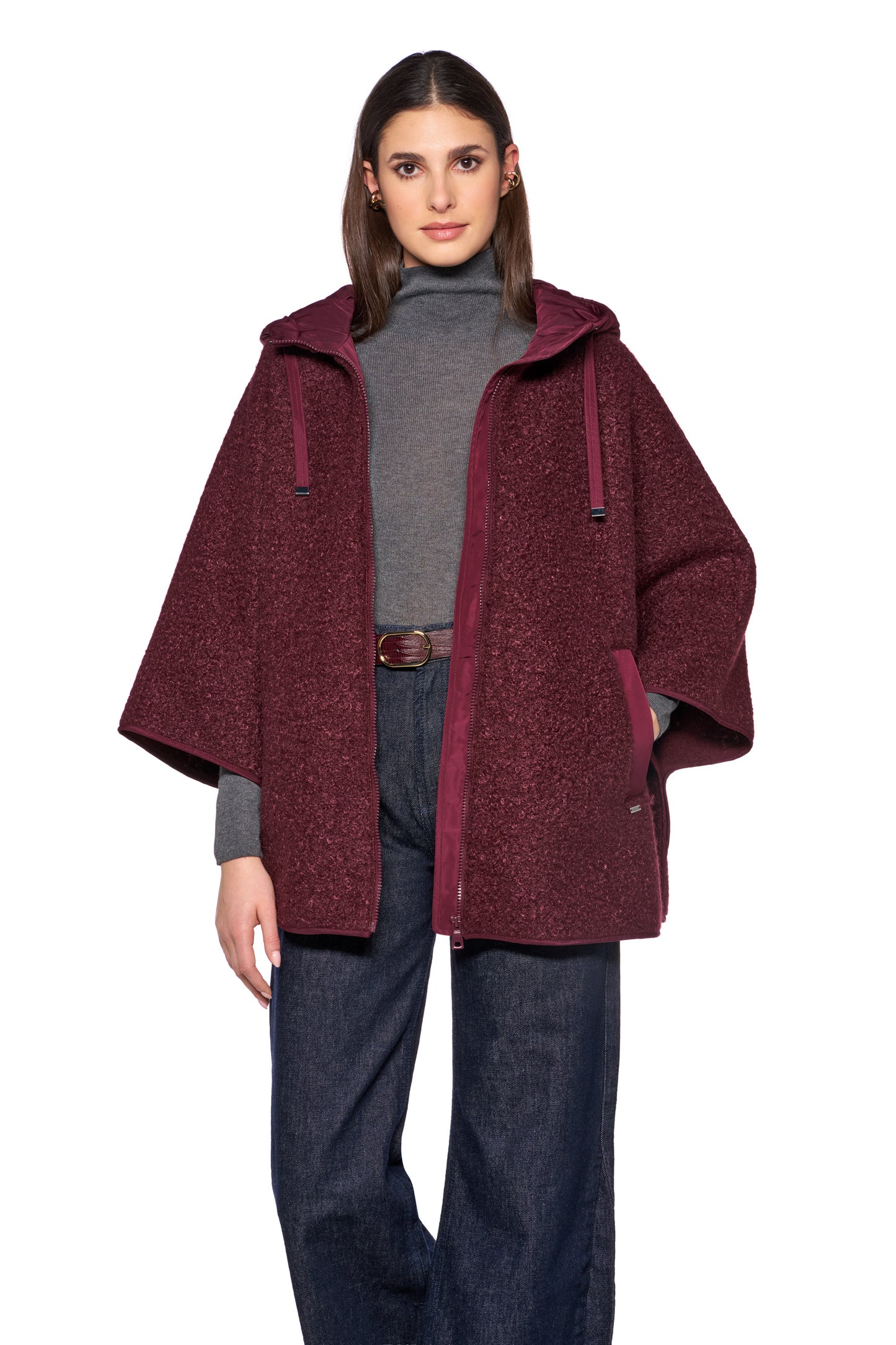GEOX - Burgundy Sweater Cape