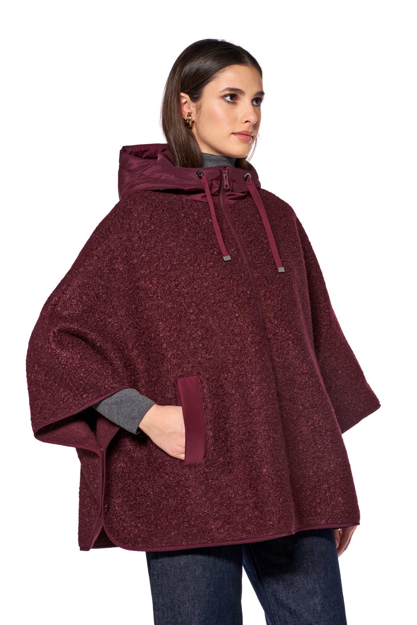 GEOX - Burgundy Sweater Cape
