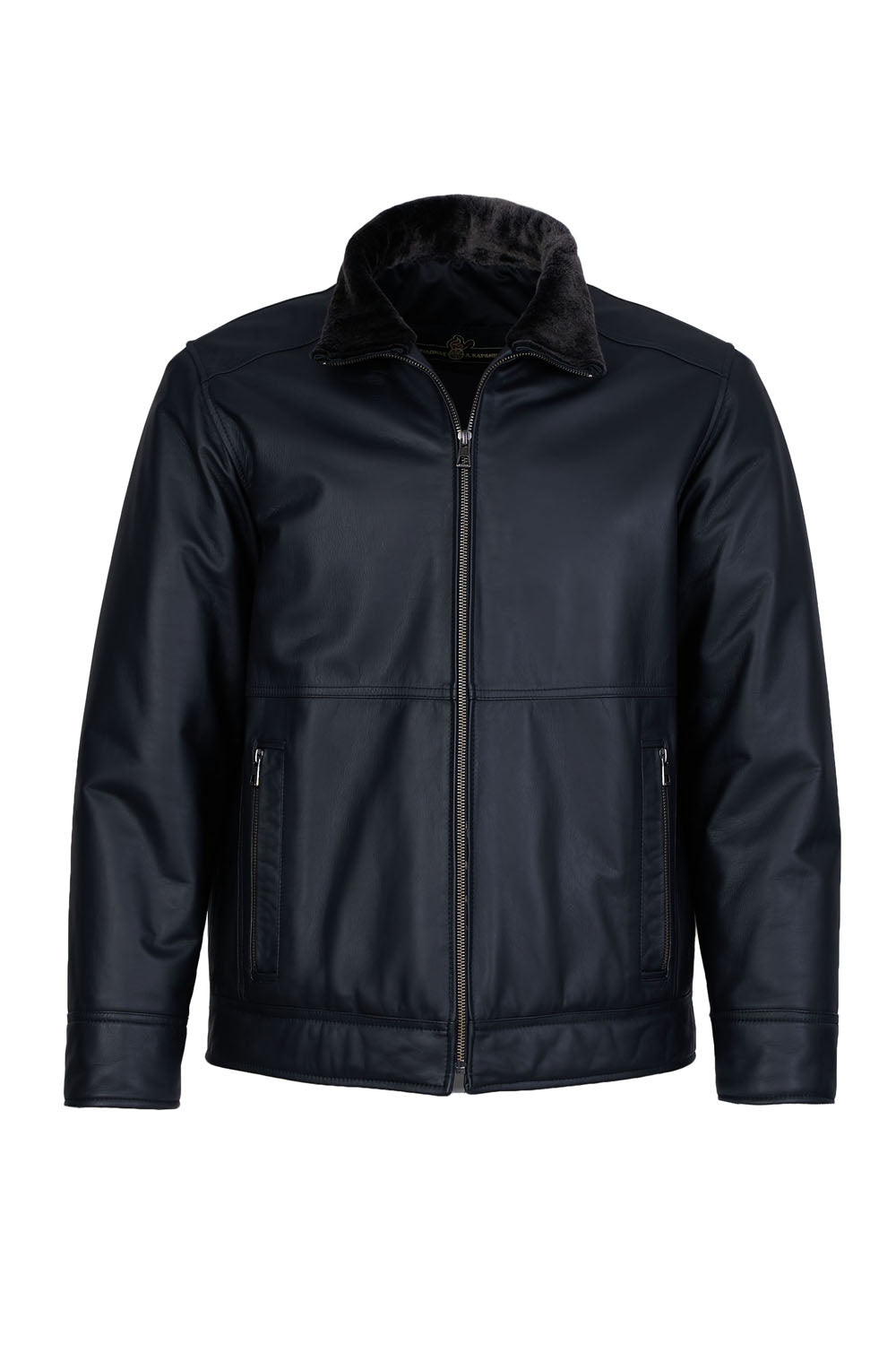 WINTER - Men's Leather Jacket with Sheepskin Collar
