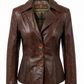 Women's Antique Brown Leather Blazer