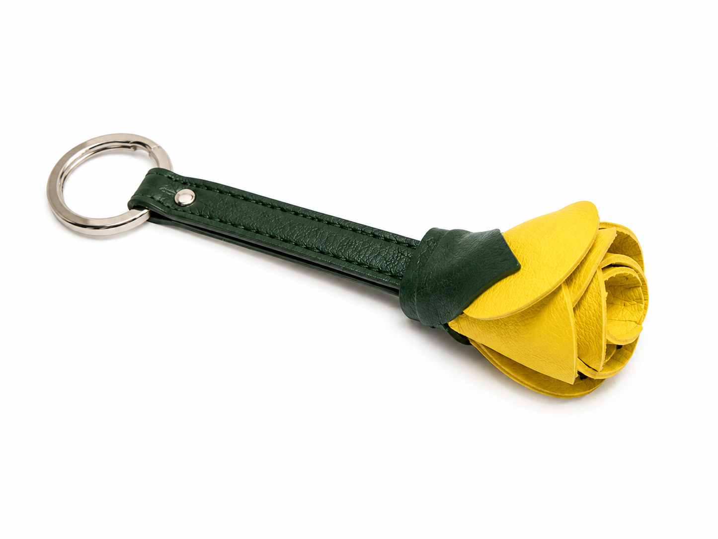 Leather Flower Keyring