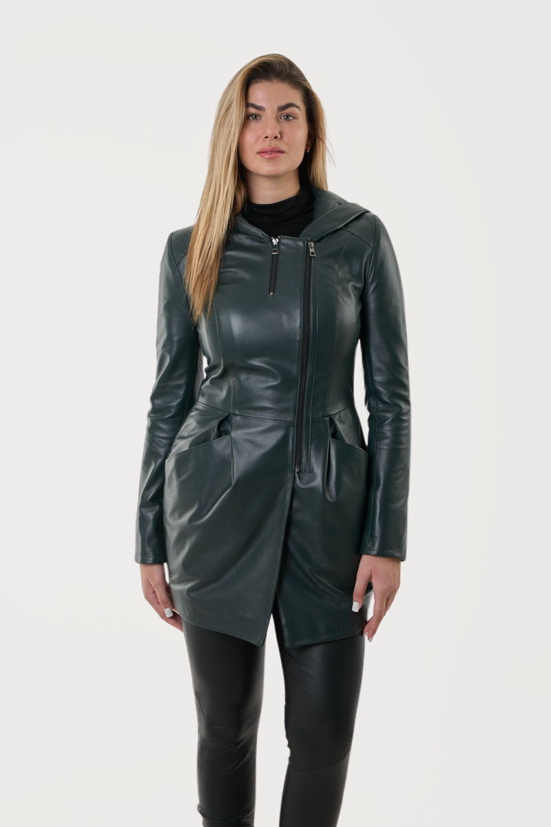 CALIFA- Γυναικείο Μπορτνό Δερμάτινο Παρκά